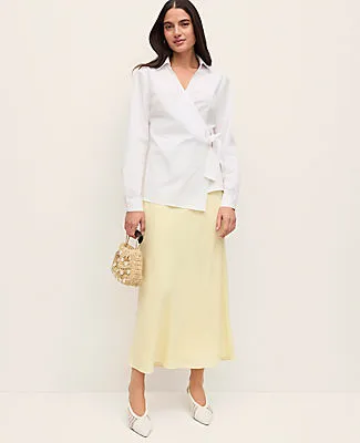 Ann Taylor Satin Bias Midi Slip Skirt sold by Ann Taylor