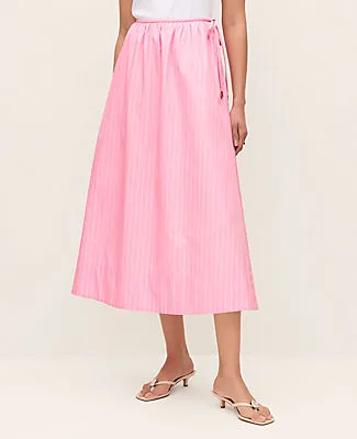 Ann Taylor Striped Tie Waist Midi Skirt sold by Ann Taylor product image thumbnail 2