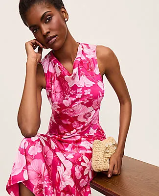 Ann Taylor Floral Satin Halter Dress sold by Ann Taylor