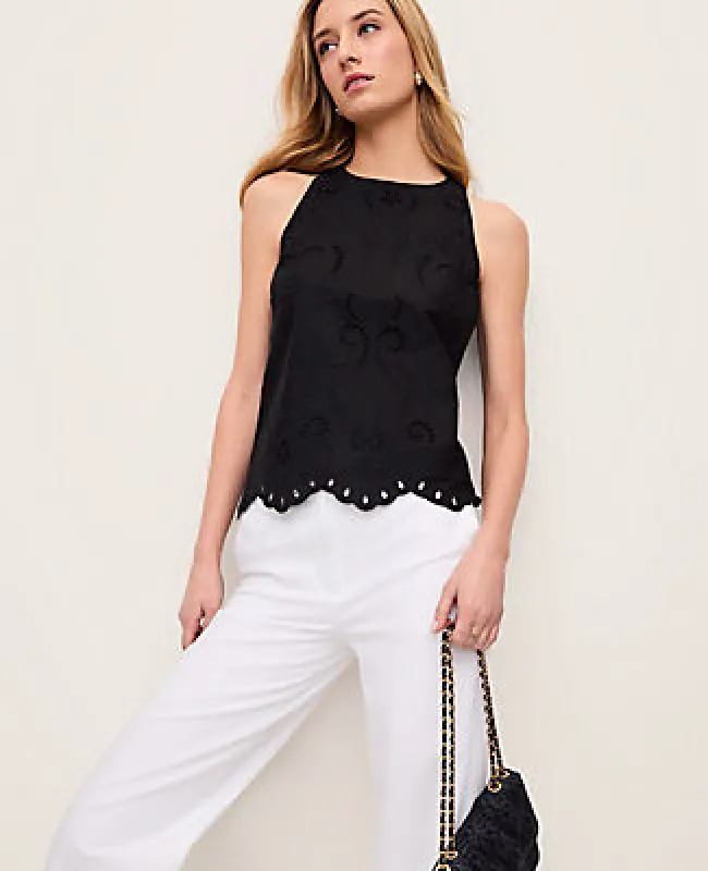 Ann Taylor Eyelet Halter Tank Top sold by Ann Taylor