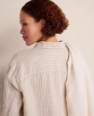 Ann Taylor Haven Well Within The Daily Shirt in Everweave Linen Stripe sold by Ann Taylor product image thumbnail 2