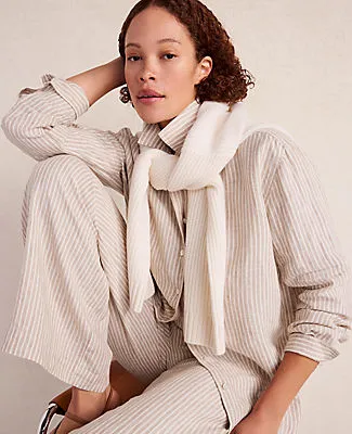 Ann Taylor Haven Well Within The Daily Shirt in Everweave Linen Stripe sold by Ann Taylor product image thumbnail 4