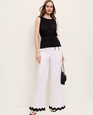 Ann Taylor The Petite Wide-Leg Pant in Linen Blend sold by Ann Taylor product image thumbnail 4