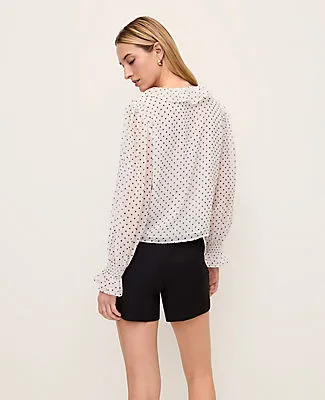 Ann Taylor Micro Dot Ruffle Trim Blouse sold by Ann Taylor product image thumbnail 2