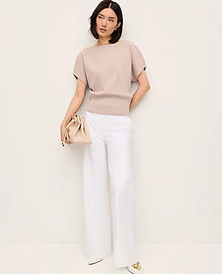 Ann Taylor The Modern Wide-Leg Pant in Twill sold by Ann Taylor product image thumbnail 4