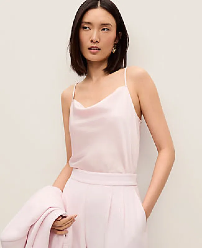 Ann Taylor Satin Cowl Neck Tank Top made by Ann Taylor