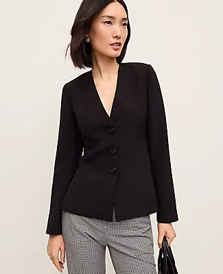 Ann Taylor The Peplum Jacket in Fluid Crepe sold by Ann Taylor