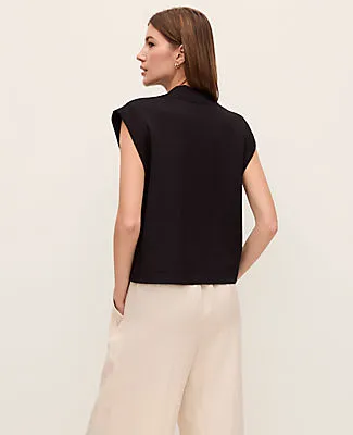 Ann Taylor Petite Weekend Collection Scuba V-Neck Top sold by Ann Taylor product image thumbnail 2