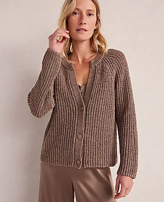 Ann Taylor Haven Well Within Cotton Tape Yarn V-Neck Cardigan sold by Ann Taylor