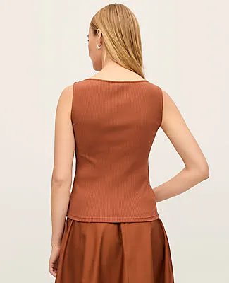 Ann Taylor Petite Ribbed Sleeveless Button Top sold by Ann Taylor product image thumbnail 2