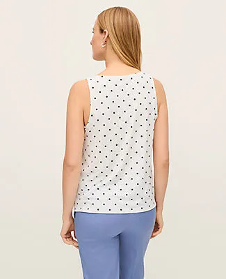 Ann Taylor Petite Mixed Media V-Neck Shell Top sold by Ann Taylor product image thumbnail 2