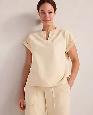 Ann Taylor Haven Well Within Garment-Dyed Organic Cotton Terry Tee sold by Ann Taylor