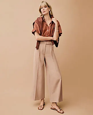 Ann Taylor The Petite Belted Wide-Leg Ankle Pant sold by Ann Taylor product image thumbnail 4