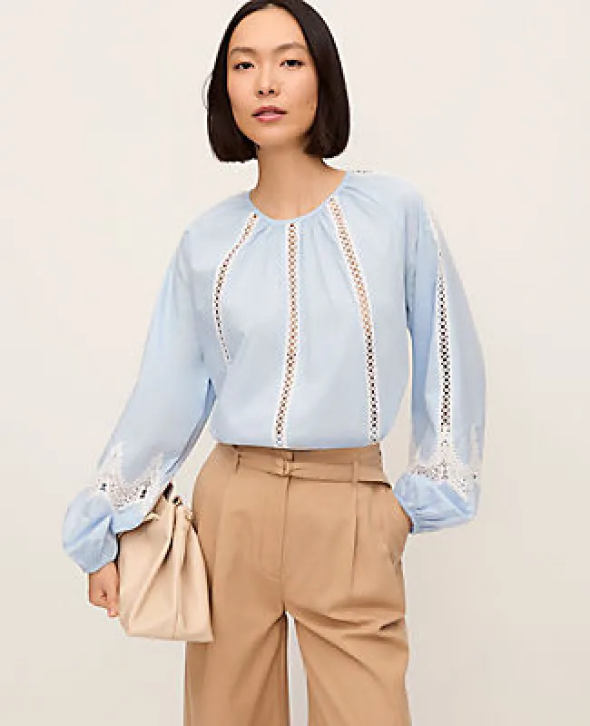 Ann Taylor Lace Trim Blouse made by Ann Taylor