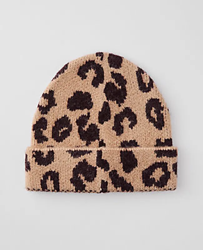 Ann Taylor Weekend Collection Animal Print Hat made by Ann Taylor