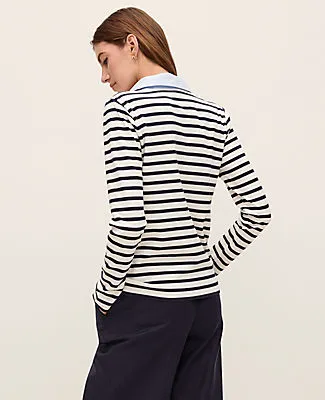 Ann Taylor Weekend Collection Striped Mixed Media Top sold by Ann Taylor product image thumbnail 2