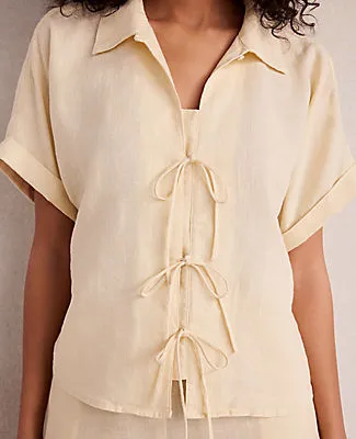 Ann Taylor Haven Well Within Linen Tie-Front Top sold by Ann Taylor product image thumbnail 2