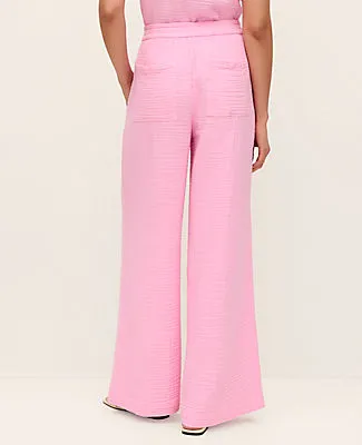 Ann Taylor The Easy Fit Wide-Leg Pant in Cotton Gauze sold by Ann Taylor product image thumbnail 3