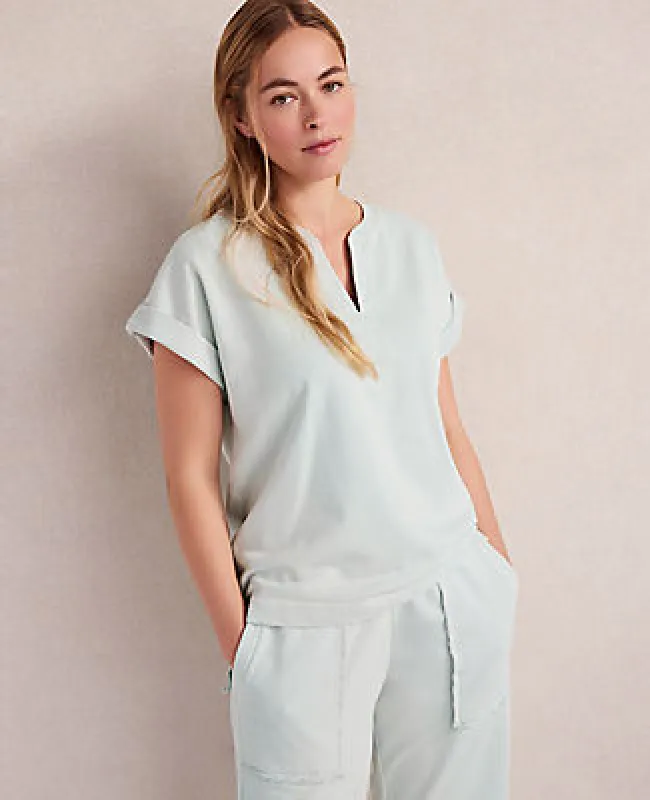 Ann Taylor Haven Well Within Garment-Dyed Organic Cotton Terry Tee made by Ann Taylor