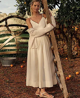 Ann Taylor Haven Well Within Organic Cotton Poplin Strappy Maxi Dress sold by Ann Taylor product image thumbnail 5