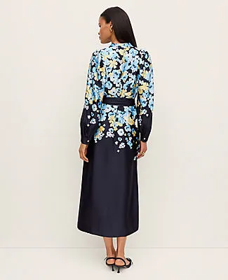 Ann Taylor Petite Floral Satin Midi Shirtdress sold by Ann Taylor product image thumbnail 2