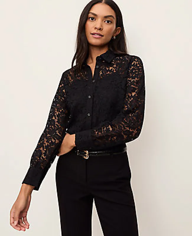 Ann Taylor Petite Lace Shirt sold by Ann Taylor