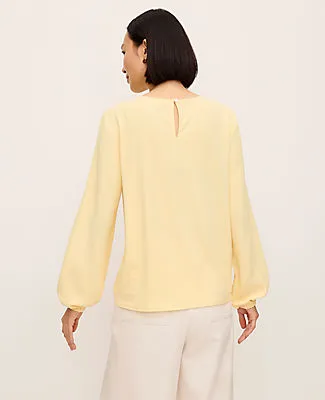 Ann Taylor Pleated Front Mixed Media Blouse sold by Ann Taylor product image thumbnail 2