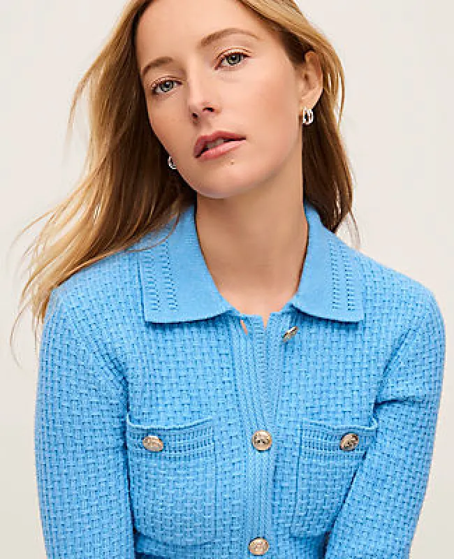 Ann Taylor Textured Stitch Sweater Jacket sold by Ann Taylor