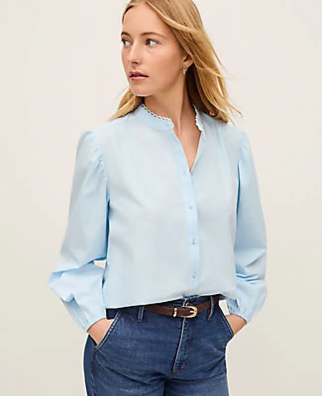 Ann Taylor Embroidered Collar Blouse made by Ann Taylor
