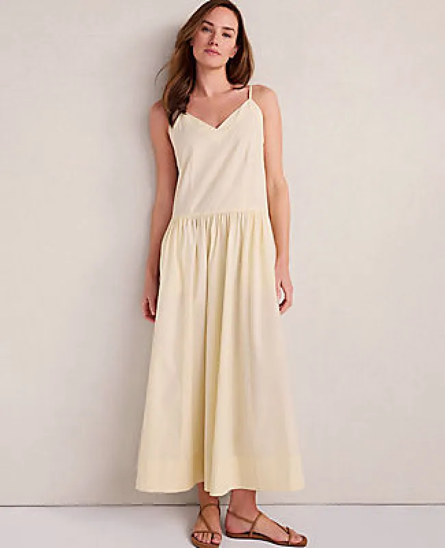 Ann Taylor Haven Well Within Organic Cotton Poplin Strappy Maxi Dress made by Ann Taylor