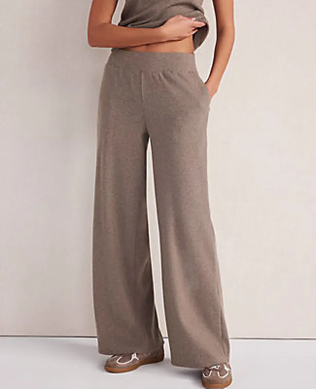 Ann Taylor Haven Well Within Organic Cotton Rib Knit Wide Leg Pants made by Ann Taylor