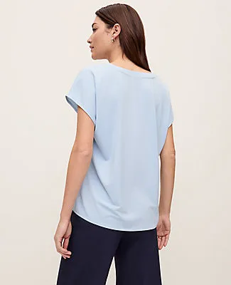 Ann Taylor Petite Mixed Media Pleat Front Top sold by Ann Taylor product image thumbnail 2