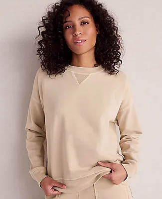 Ann Taylor Haven Well Within Garment-Dyed Organic Cotton Terry Crewneck sold by Ann Taylor