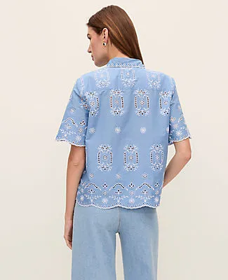 Ann Taylor Weekend Collection Eyelet Blouse sold by Ann Taylor product image thumbnail 2