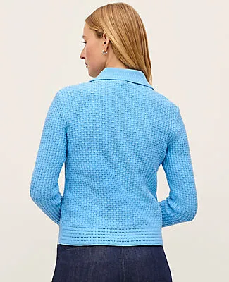 Ann Taylor Textured Stitch Sweater Jacket sold by Ann Taylor product image thumbnail 2