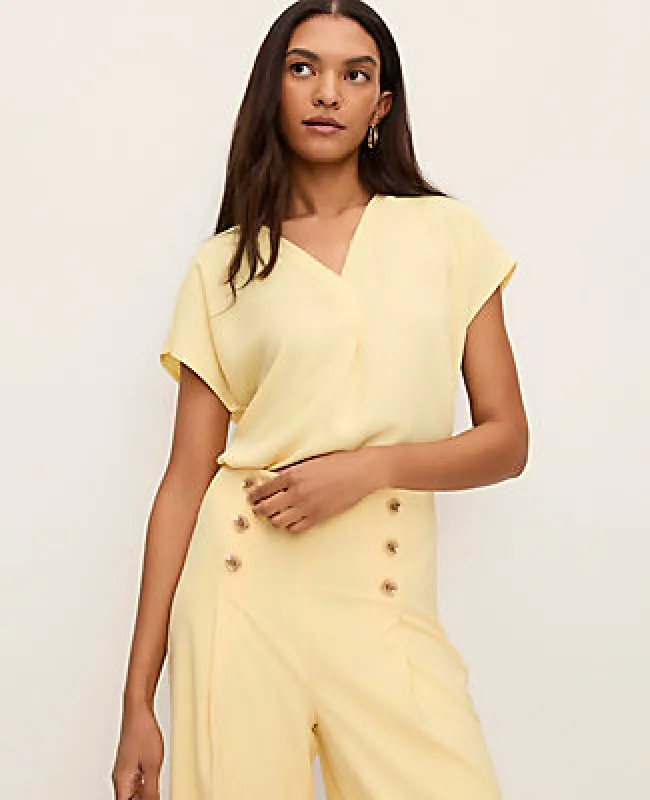 Ann Taylor Mixed Media Pleat Front Top made by Ann Taylor