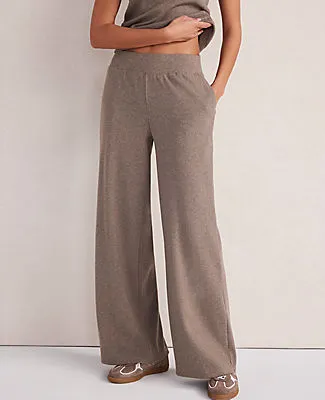 Ann Taylor Haven Well Within Organic Cotton Rib Knit Wide Leg Pants sold by Ann Taylor