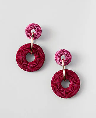 Ann Taylor Double Circle Threaded Drop Earrings sold by Ann Taylor
