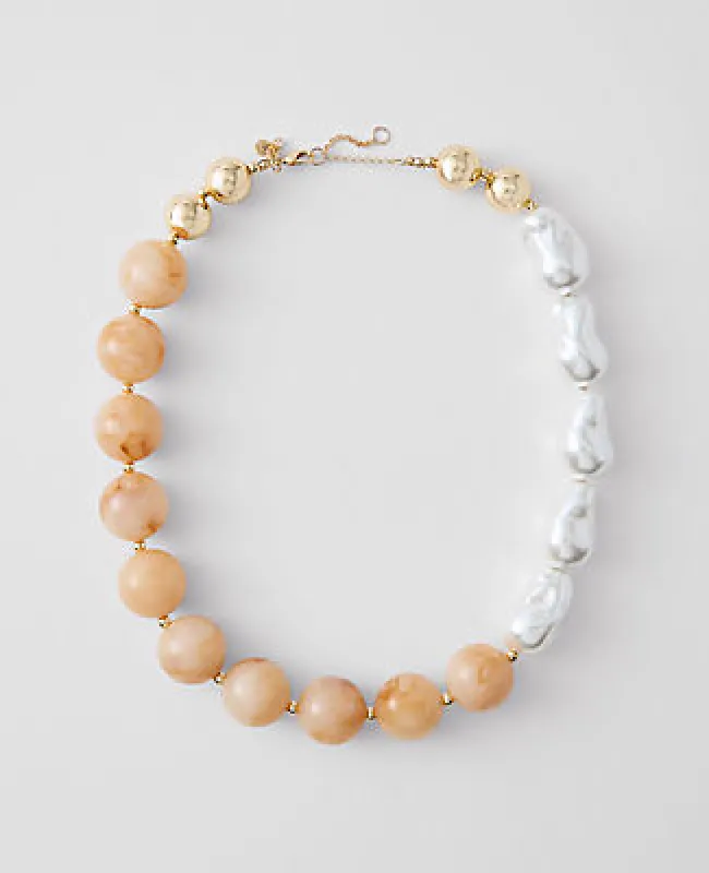 Ann Taylor Pearlized Stone Statement Necklace made by Ann Taylor