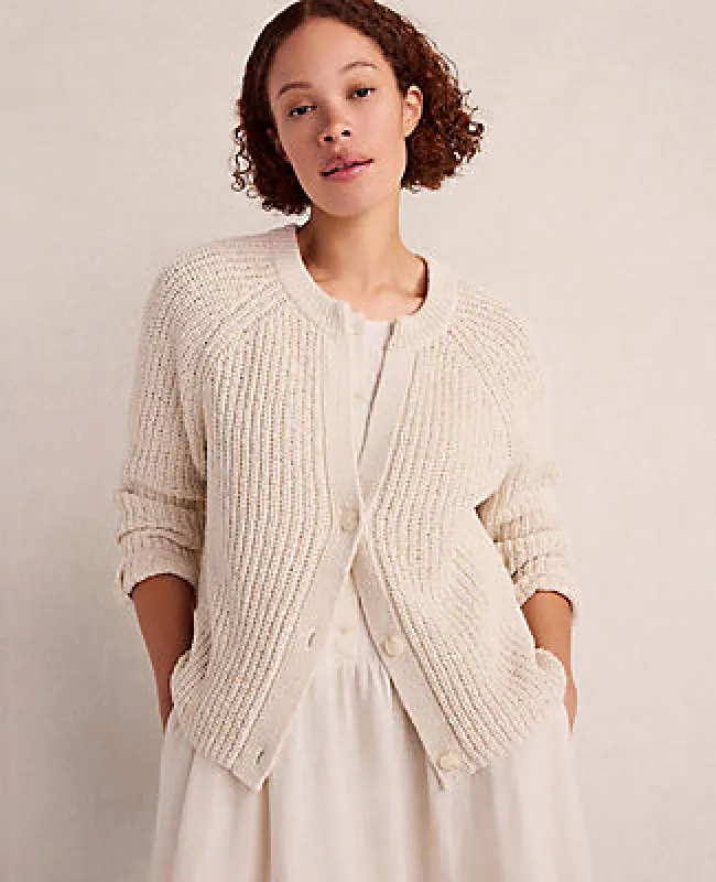 Ann Taylor Haven Well Within Cotton Tape Yarn V-Neck Cardigan made by Ann Taylor