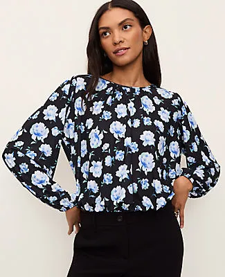 Ann Taylor Petite Floral Bubble Hem Top sold by Ann Taylor