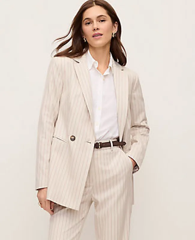 Ann Taylor The Petite Crosby Blazer in Pinstripe made by Ann Taylor