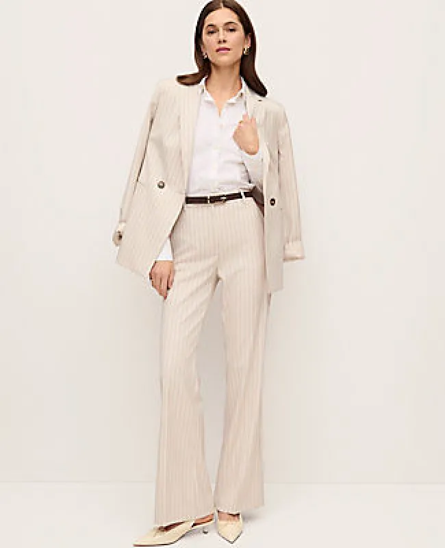 Ann Taylor The Petite Flare Trouser in Pinstripe made by Ann Taylor