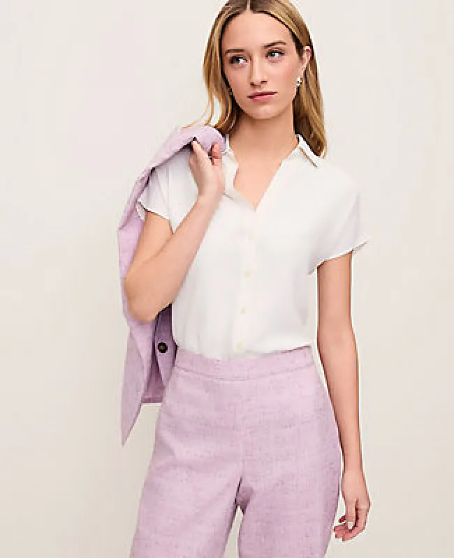 Ann Taylor Petite Split Neck Blouse made by Ann Taylor