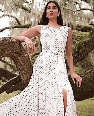 Ann Taylor Petite Polka Dot Flare Dress sold by Ann Taylor product image thumbnail 3