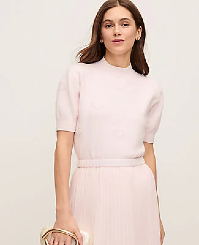 Ann Taylor Daisy Appliqué Sweater Tee made by Ann Taylor