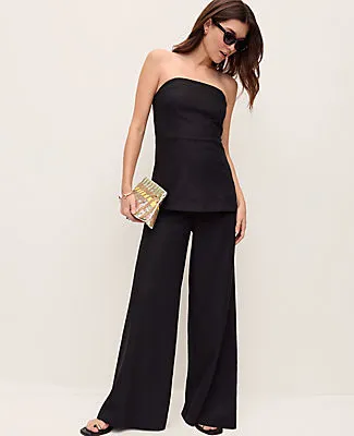 Ann Taylor The Petite Statement Palazzo Pant in Linen Blend sold by Ann Taylor