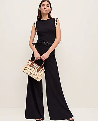 Ann Taylor The Petite Statement Palazzo Pant in Linen Blend sold by Ann Taylor product image thumbnail 4