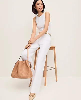 Ann Taylor The Petite Modern Wide Leg Pant in Twill sold by Ann Taylor