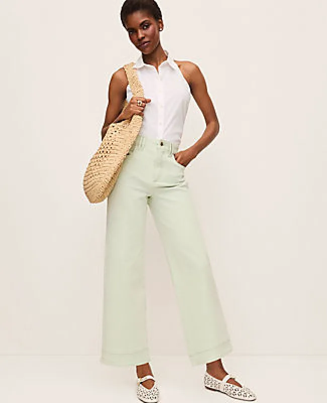 Ann Taylor The Petite Wide-Leg Crop Jean sold by Ann Taylor